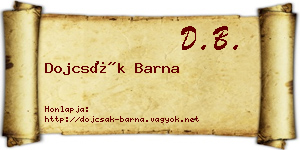 Dojcsák Barna névjegykártya