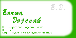 barna dojcsak business card